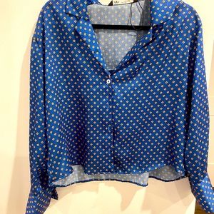 Zara paisley long sleeved Silk top